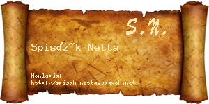 Spisák Netta névjegykártya